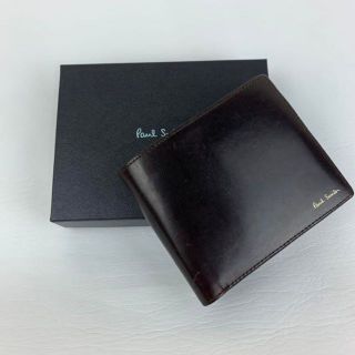 B品 ポールスミス二つ折り 茶 ブラウン paulsmith かぶせ レザー-