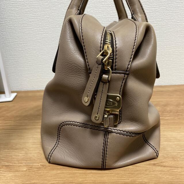 極美品TOD´S ボストンバッグ ベージュ レザー