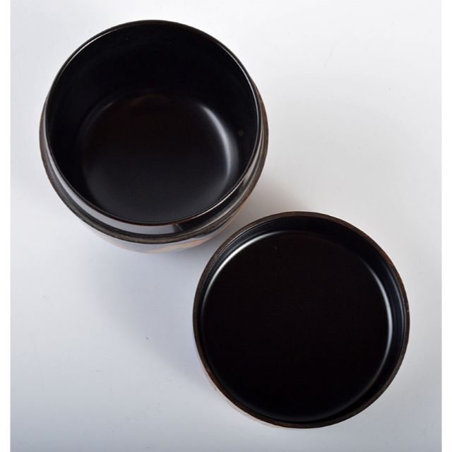 茶道具 山中塗 塗師 辻石斎造 束熨斗蒔絵 棗 共箱 D R4238 茶道具 山中塗 塗師 辻石斎造 束熨斗蒔絵 棗 共箱 D R4238