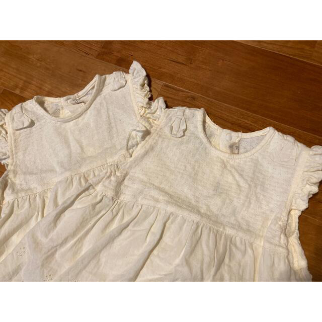 conoco ロンパース　白　キナリ　２枚セット キッズ/ベビー/マタニティのベビー服(~85cm)(ロンパース)の商品写真