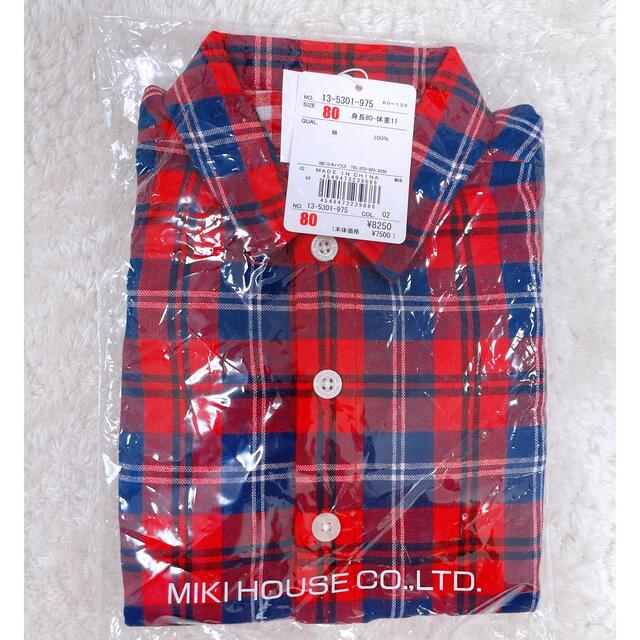 mikihouse(ミキハウス)のミキハウス　チェックシャツ　80 キッズ/ベビー/マタニティのベビー服(~85cm)(シャツ/カットソー)の商品写真