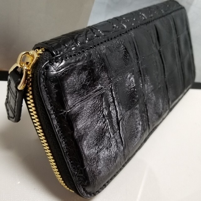 店舗販売 特注品の極上ワニ革×ヘビ革☆カイマンクロコダイル長財布 長
