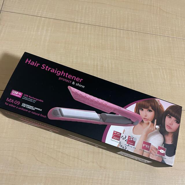 　【新品未使用】コードレスヘアアイロン　USB充電式 スマホ/家電/カメラの美容/健康(ヘアアイロン)の商品写真