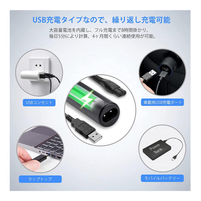 鼻毛カッター　　USB受電式 スマホ/家電/カメラの美容/健康(メンズシェーバー)の商品写真