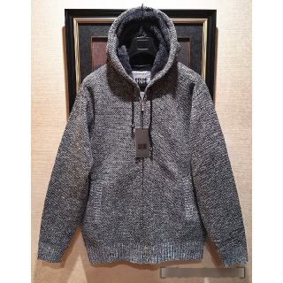 未使用 ニットパーカー 伊BOLINI ボリーニ M/46 グレー 防寒ボア