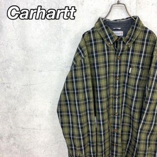 カーハート(carhartt)の希少 90s カーハート チェックシャツ ビッグシルエット タグロゴ 美品(シャツ)