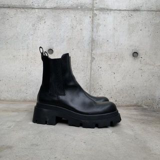 ザラ ZARA サイドゴアブーツ ショート 黒 ブラック 38 1213