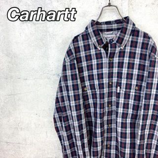 カーハート(carhartt)の希少 90s カーハート チェックシャツ ビッグシルエット タグロゴ 美品(シャツ)