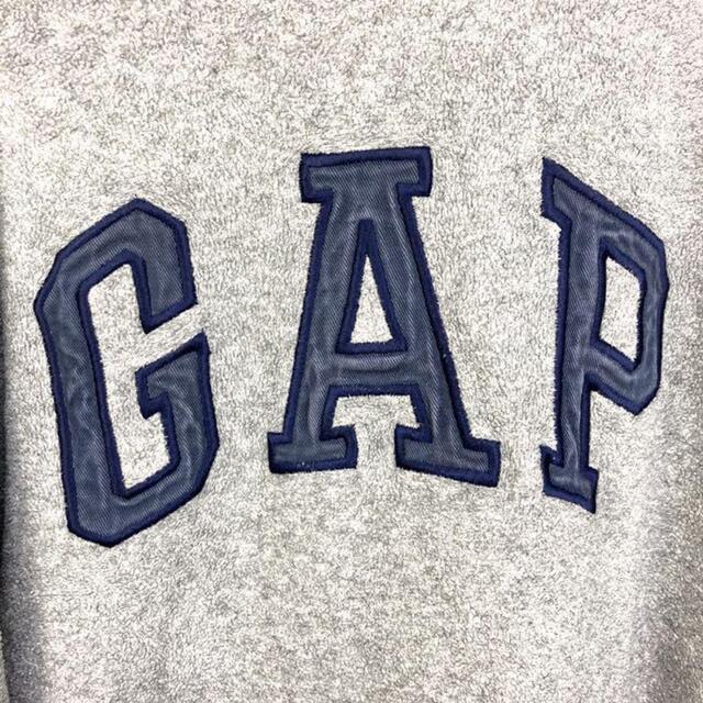 GAP(ギャップ)の希少 90s ギャップ フリースパーカー ビッグ刺繍 グレー レディースのトップス(パーカー)の商品写真