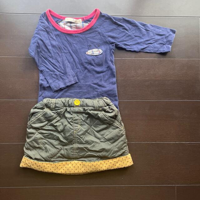 GLOBAL WORK(グローバルワーク)のカットソー＆スカート キッズ/ベビー/マタニティのキッズ服女の子用(90cm~)(Tシャツ/カットソー)の商品写真