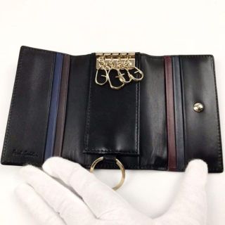 ポールスミス(Paul Smith)の新品 Paul Smith ポールスミス ブラック 4連キーケース　レザー　黒(キーケース)