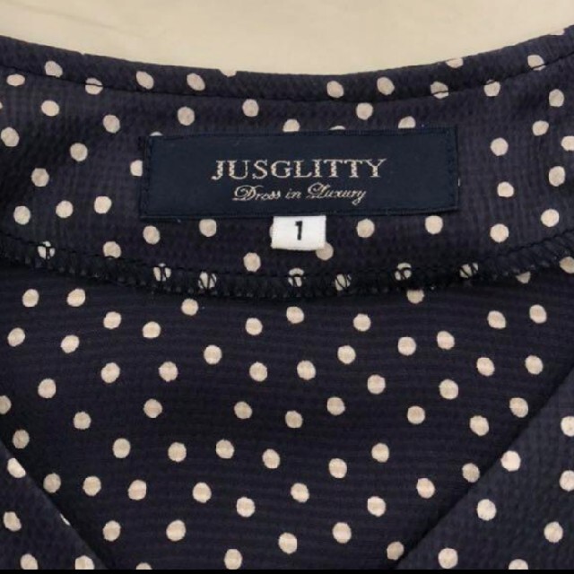 JUSGLITTY(ジャスグリッティー)のjusglitty　ドット柄ワンピース レディースのワンピース(ロングワンピース/マキシワンピース)の商品写真