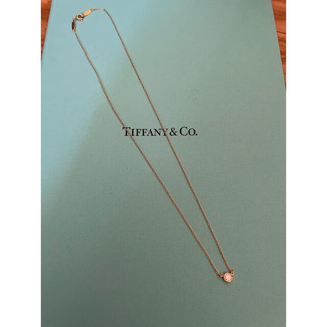 サイズ369-371×22mmTiffany & Co  バイザヤード　ネックレス　0.19カラット　K18G