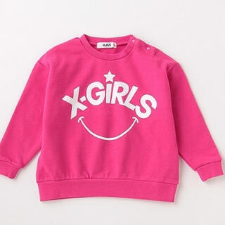 エックスガールステージス(X-girl Stages)の【新品未使用】X-girl ピンクトレーナー　110サイズ(Tシャツ/カットソー)