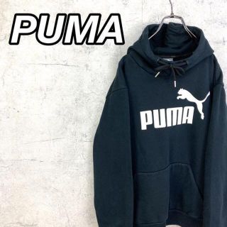 プーマ(PUMA)の希少 90s プーマ パーカー ビッグプリント ブラック 美品(パーカー)