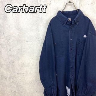 カーハート(carhartt)の希少 90s カーハート BDシャツ 刺繍ロゴ ビッグシルエット 美品(シャツ)