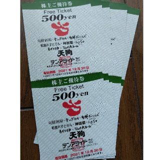 天狗　テンアライド　株主優待5000円分3/31迄延長(レストラン/食事券)