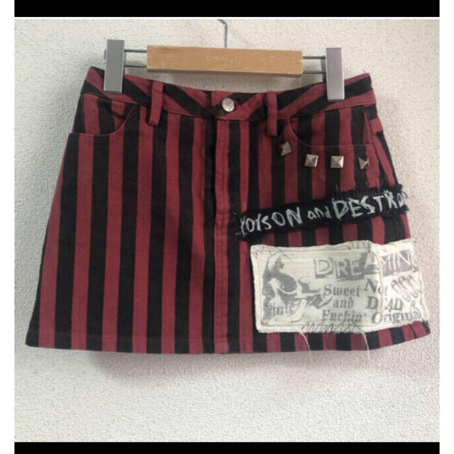 HELLCATPUNKS(ヘルキャットパンクス)のストライプ ミニスカート レディースのスカート(ミニスカート)の商品写真