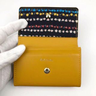 ポールスミス(Paul Smith)の新品 Paul Smith ポールスミス 花柄プリント　レザー　名刺入れ　黄色(名刺入れ/定期入れ)