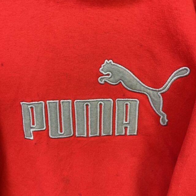 PUMA(プーマ)の希少 90s プーマ パーカー ビッグシルエット 刺繍ロゴ 赤 XXL メンズのトップス(パーカー)の商品写真