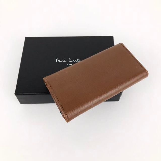 Paul Smith(ポールスミス)のB品 Paul Smith ポールスミス 4連キーケース バイカラー　レザー　茶 メンズのファッション小物(キーケース)の商品写真