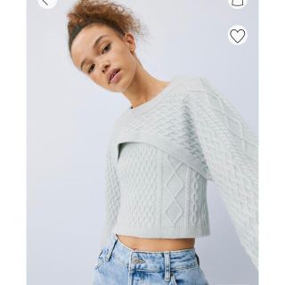 エイチアンドエム(H&M)のH&M  スーパークロップドニット&キャミ アイスブルー(ニット/セーター)