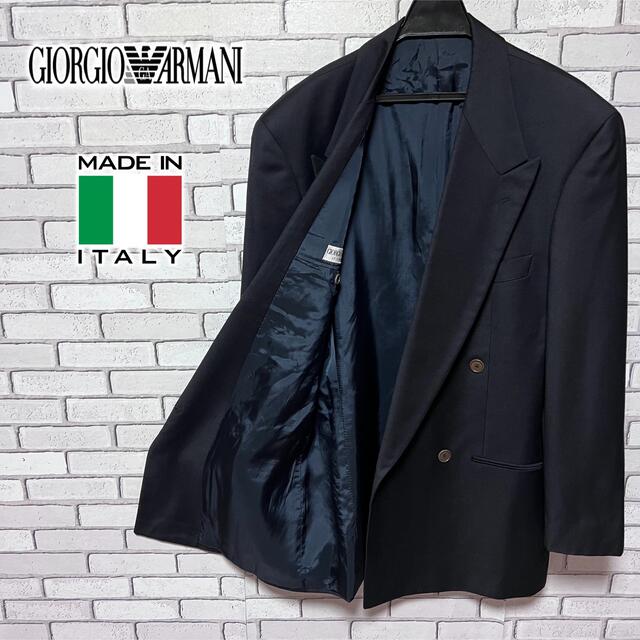Giorgio Armani - 希少★ジョルジオ・アルマーニ イタリア製 ウール100% デザインダブルブレスト