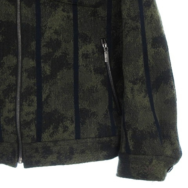 Lucien pellat-finet(ルシアンペラフィネ)のルシアンペラフィネ ライダースジャケット スカル スタッズ 緑系 カーキ S メンズのジャケット/アウター(ライダースジャケット)の商品写真