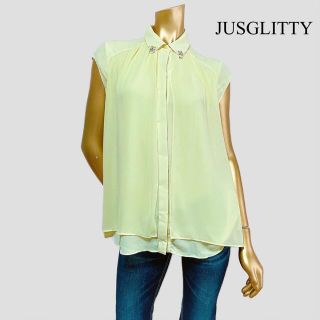 ジャスグリッティー(JUSGLITTY)のJUSGLITTY フレア シャツ ブラウス＊アプワイザーリッシェ ノエラ(シャツ/ブラウス(半袖/袖なし))