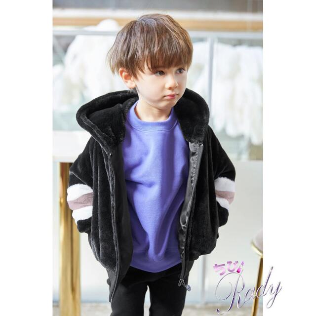 Rady(レディー)のちびRady  フードロゴ　ファーブルゾン キッズ/ベビー/マタニティのキッズ服男の子用(90cm~)(ジャケット/上着)の商品写真