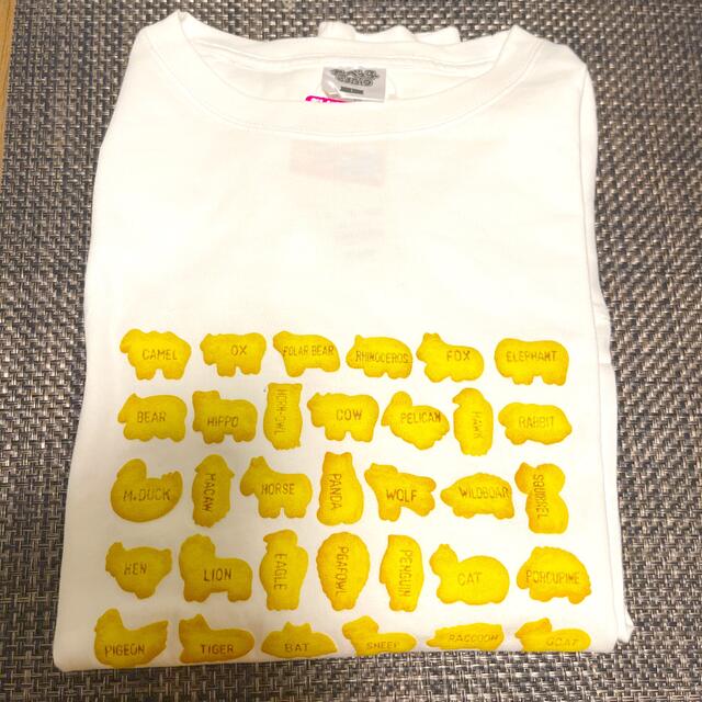 GU(ジーユー)の【新品タグ付き】　たべっ子どうぶつ ロング スリーブ Tシャツ ホワイト L レディースのトップス(Tシャツ(長袖/七分))の商品写真