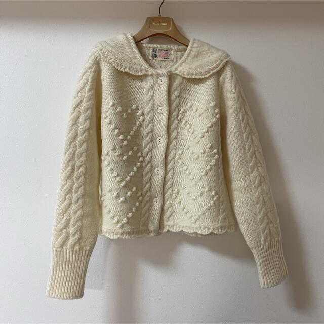 Katie(ケイティー)のWINTER HEARTS heart cardigan MILK レディースのトップス(カーディガン)の商品写真