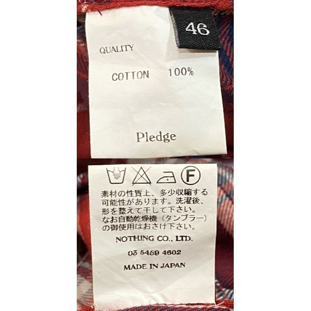 Pledge(プレッジ)の＊プレッジ Pledge チェック シャツ 長袖 ワークシャツ 日本製 46 メンズのトップス(シャツ)の商品写真