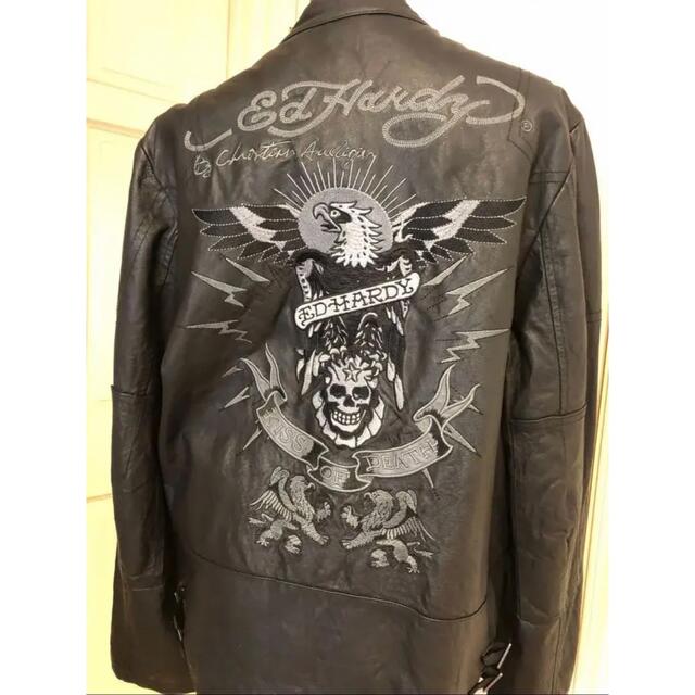 Ed Hardy - ED HARDY エドハーディー レザージャケット(ブラック)の