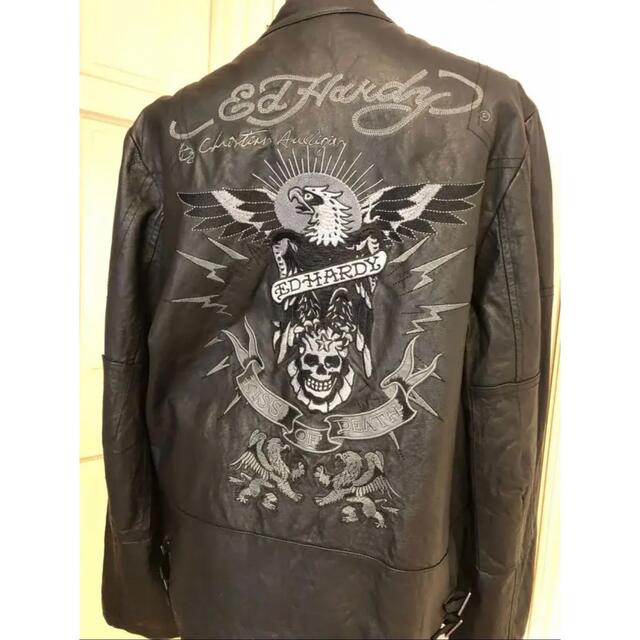 ED HARDY エドハーディー レザージャケット(ブラック)