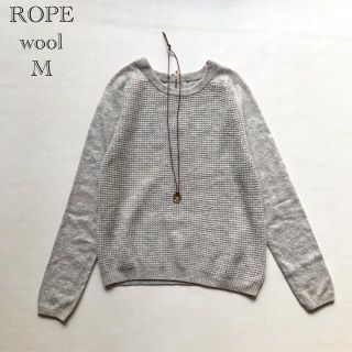 ロペ(ROPE’)の094ロペ 後ろファスナーグレーワッフルウールニットM(ニット/セーター)