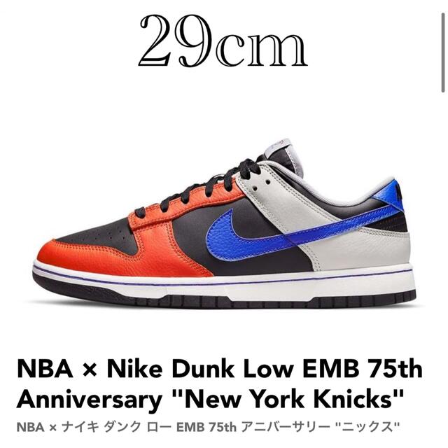 29cm ナイキダンクロー　ニックスNBA  Nike Dunk Low EMB