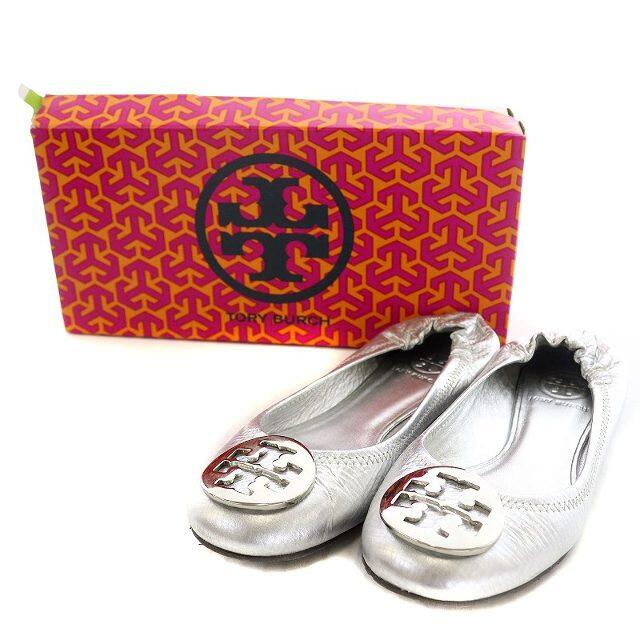 Tory Burch(トリーバーチ)のトリーバーチ フラットシューズ バレエシューズ ラウンドトゥ 6 23 シルバー レディースの靴/シューズ(バレエシューズ)の商品写真