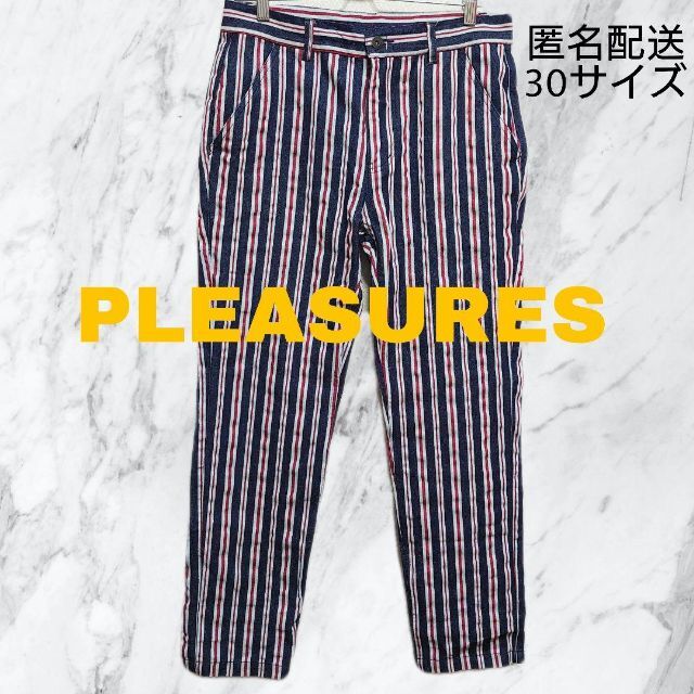 【レア商品】Pleasures レッドストライプ デニムパンツ メンズのパンツ(デニム/ジーンズ)の商品写真