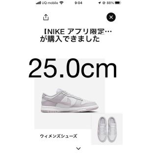 ナイキ(NIKE)の【25.0cm】ナイキ ウィメンズ ダンク ロー “ライト ヴァイオレット”(スニーカー)