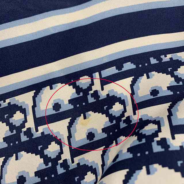 Christian Dior(クリスチャンディオール)のクリスチャンディオール スカーフ ストール 絹 シルク トロッター 青 白 レディースのファッション小物(バンダナ/スカーフ)の商品写真