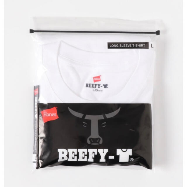 Hanes(ヘインズ)の【新品未使用】Hanes BEEFY LONG SLEEVE Tシャツ Lサイズ メンズのトップス(Tシャツ/カットソー(七分/長袖))の商品写真