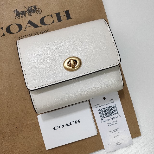 coach ミニ財布 コーチ レザー オフホワイト