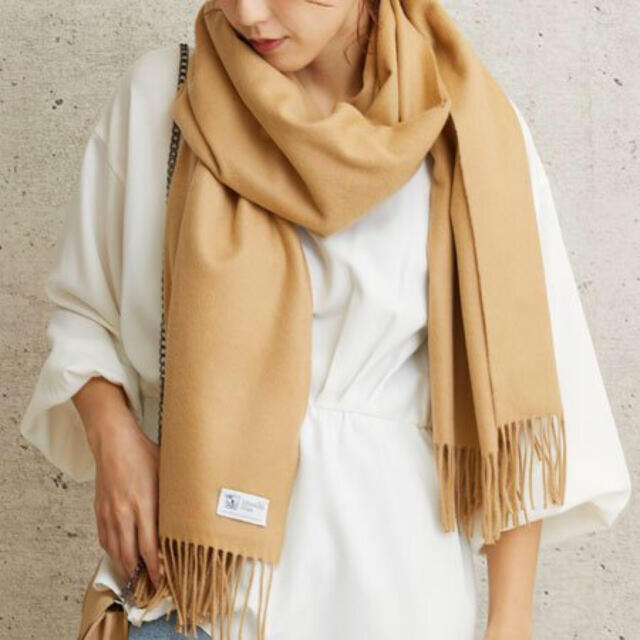 正規代理店タグ付◇ジョンストンズ カシミアストール 新品 キャメル