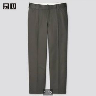 ユニクロ(UNIQLO)の新品 UNIQLO U レギュラーフィットワークパンツ 34 85cm オリーブ(ワークパンツ/カーゴパンツ)