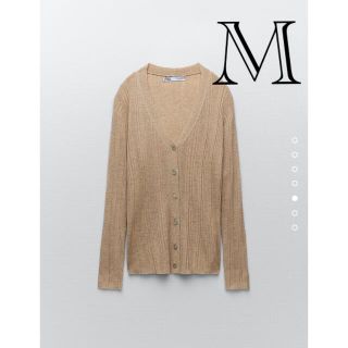 ザラ(ZARA)のリブニットカーディガン(カーディガン)