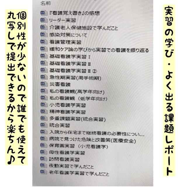 看護学生向け　実習・課題レポート エンタメ/ホビーの本(語学/参考書)の商品写真