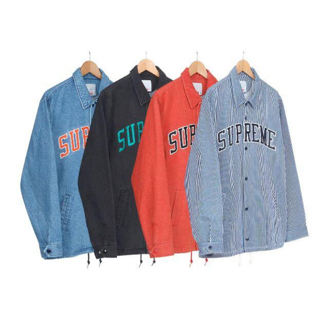 supreme 13AW アーチロゴヒッコリーデニムコーチジャケット