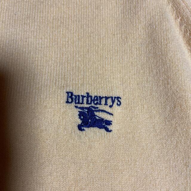 メンズ バーバリー Burberrys セーター 黄色 ラムウール Lサイズ