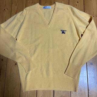 バーバリー(BURBERRY)のメンズ バーバリー Burberrys セーター 黄色 ラムウール Lサイズ(ニット/セーター)